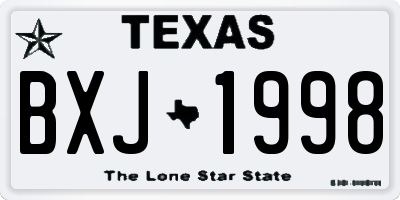 TX license plate BXJ1998