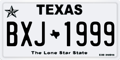 TX license plate BXJ1999