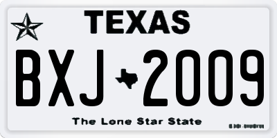 TX license plate BXJ2009