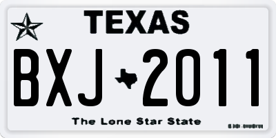 TX license plate BXJ2011