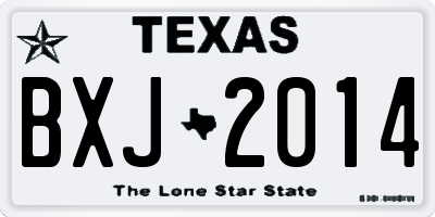 TX license plate BXJ2014
