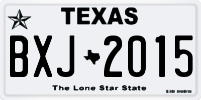 TX license plate BXJ2015