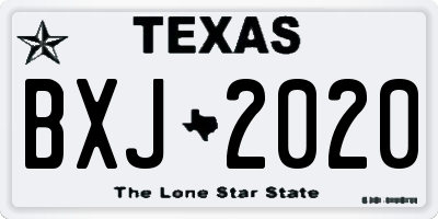 TX license plate BXJ2020