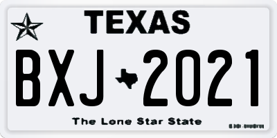 TX license plate BXJ2021