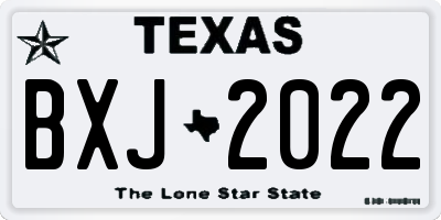 TX license plate BXJ2022