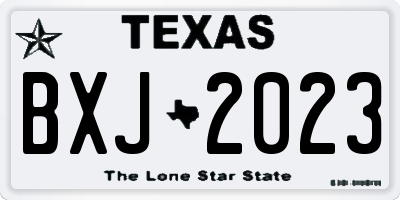 TX license plate BXJ2023