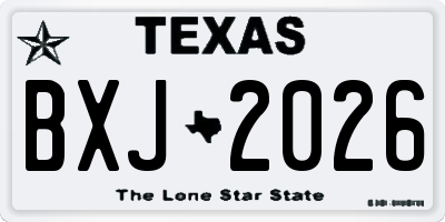 TX license plate BXJ2026