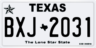 TX license plate BXJ2031