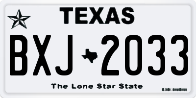 TX license plate BXJ2033
