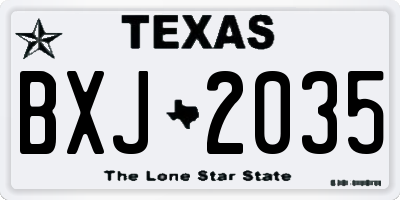 TX license plate BXJ2035
