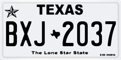 TX license plate BXJ2037