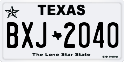 TX license plate BXJ2040