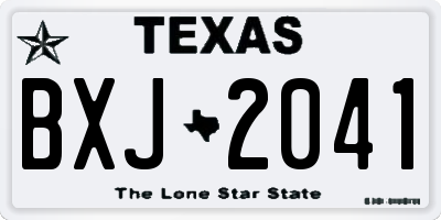 TX license plate BXJ2041