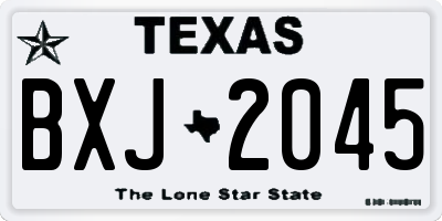 TX license plate BXJ2045
