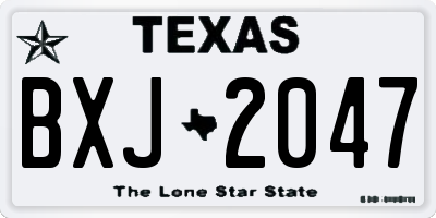 TX license plate BXJ2047