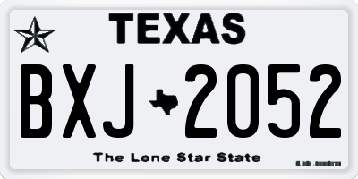 TX license plate BXJ2052