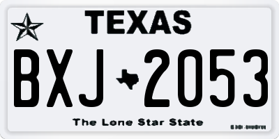 TX license plate BXJ2053