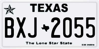 TX license plate BXJ2055