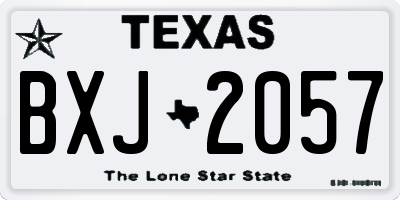 TX license plate BXJ2057
