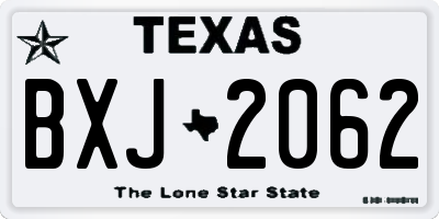 TX license plate BXJ2062