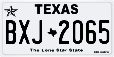 TX license plate BXJ2065