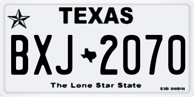 TX license plate BXJ2070