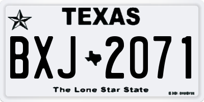 TX license plate BXJ2071