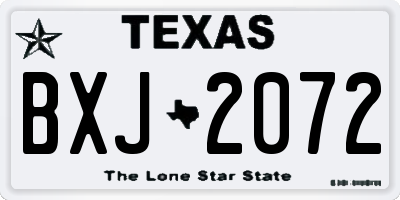 TX license plate BXJ2072