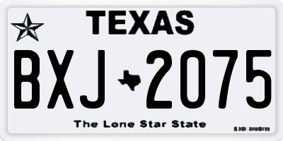 TX license plate BXJ2075