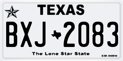 TX license plate BXJ2083