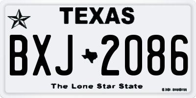 TX license plate BXJ2086