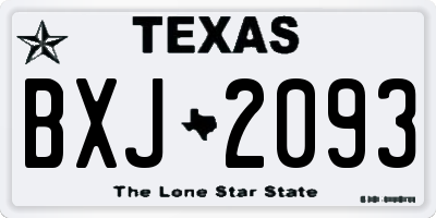 TX license plate BXJ2093