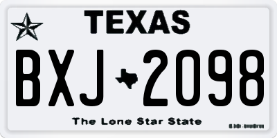 TX license plate BXJ2098