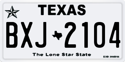 TX license plate BXJ2104