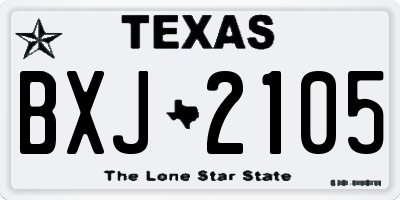 TX license plate BXJ2105