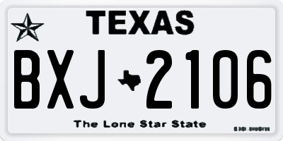 TX license plate BXJ2106