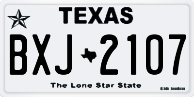 TX license plate BXJ2107