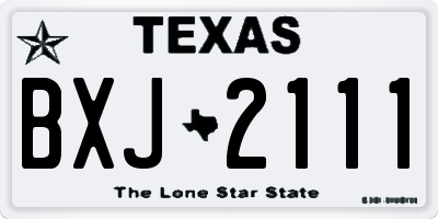 TX license plate BXJ2111