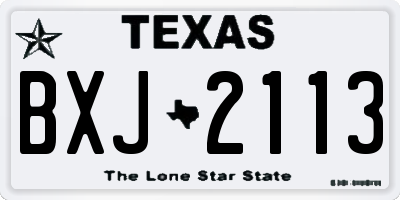 TX license plate BXJ2113