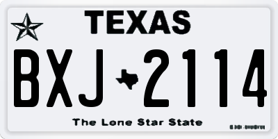 TX license plate BXJ2114