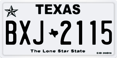 TX license plate BXJ2115