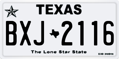 TX license plate BXJ2116