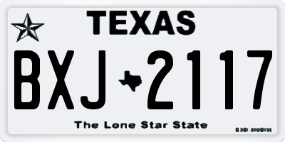 TX license plate BXJ2117
