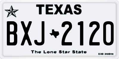 TX license plate BXJ2120