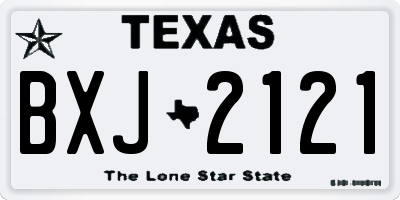 TX license plate BXJ2121