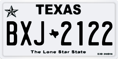 TX license plate BXJ2122