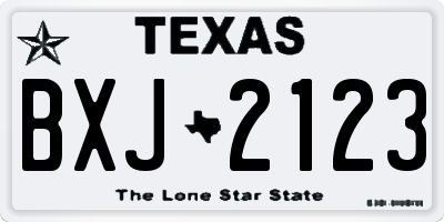 TX license plate BXJ2123