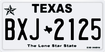 TX license plate BXJ2125