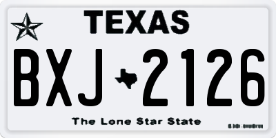TX license plate BXJ2126