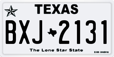 TX license plate BXJ2131